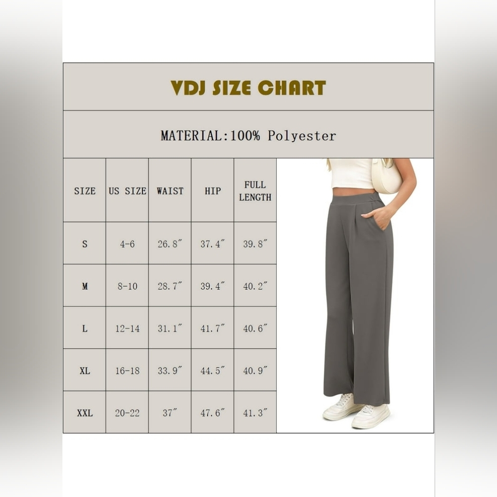 VDJ Pants for Women Elastic Waist Athleisure Casual Stretch - Picture 4 of 4